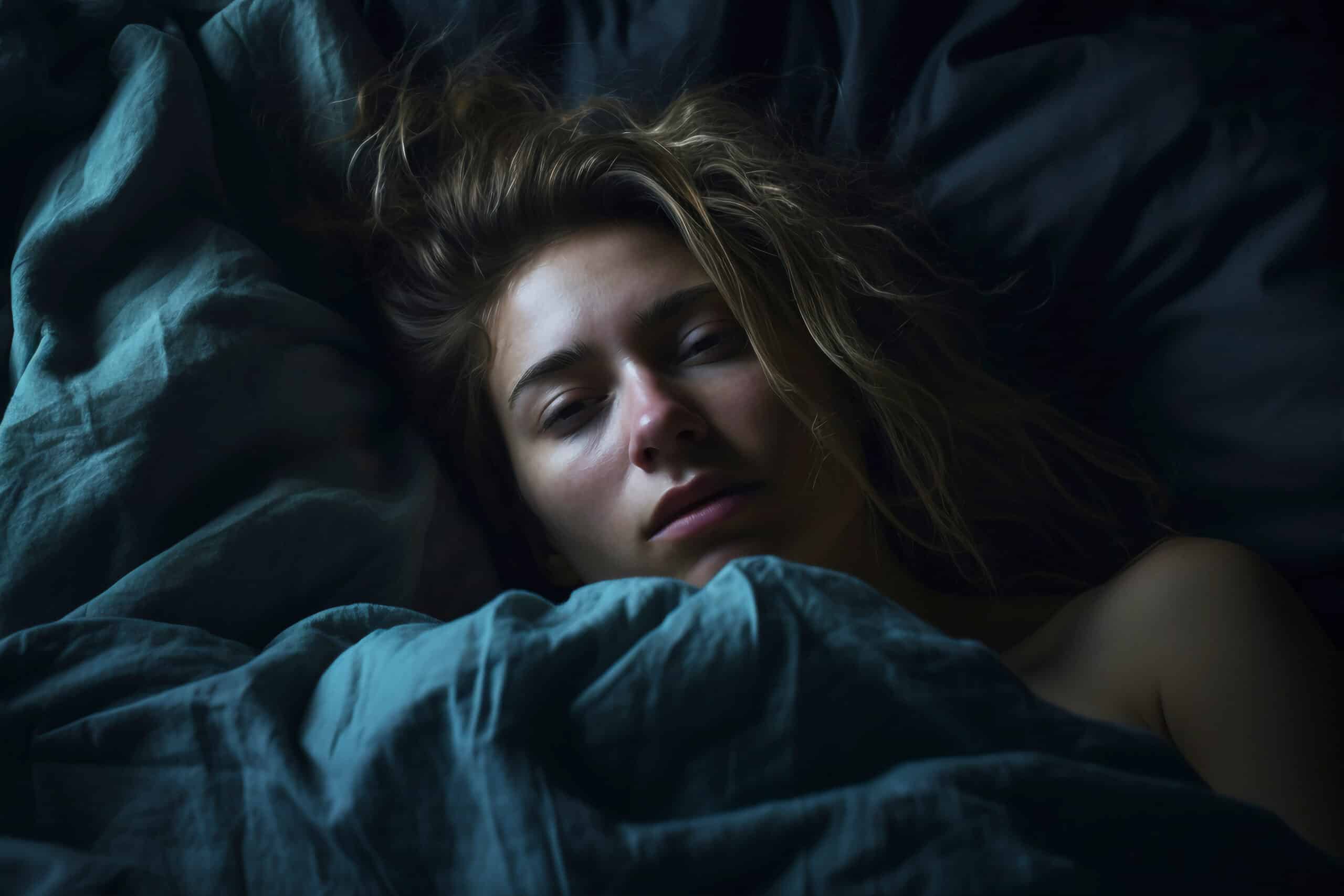 Une femme somnolente, illustrant les insomnies pendant la ménopause