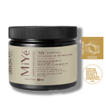 Les essentiels activateurs de métabolisme, pot de complément alimentaire en poudre pour combattre les blocages métaboliques, élus meilleur complément alimentaire des social beauty awards 2026
