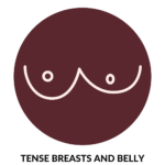 Tense breasts and belly