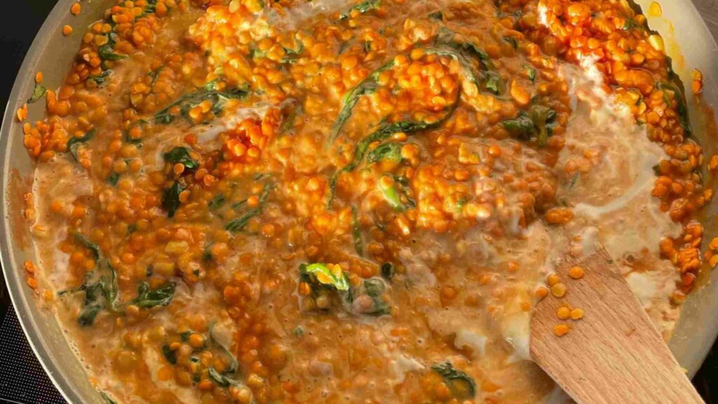 Dahl lentille de corail / épinard curry
