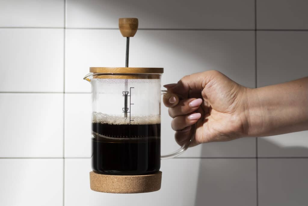 préparation café french press
